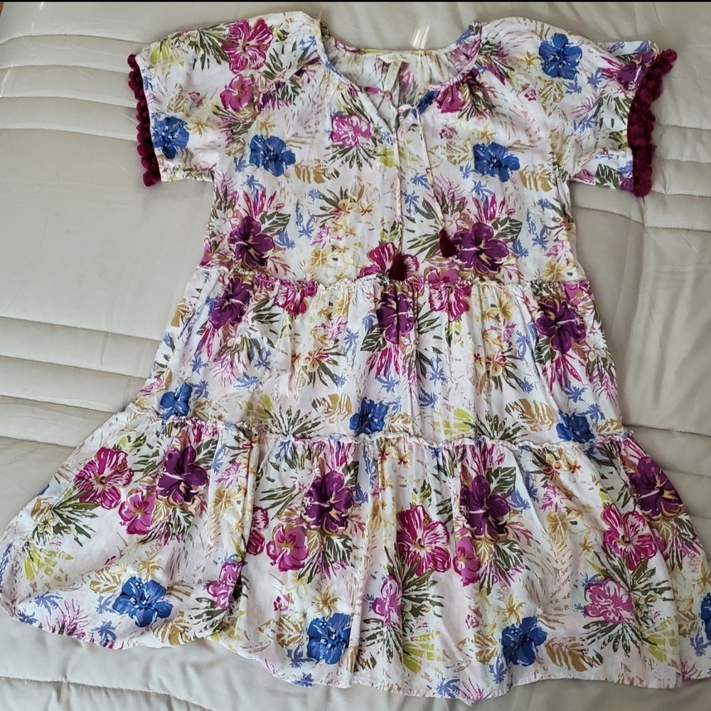 Floral Women's Dress Suze M with Blue and Purple Accents